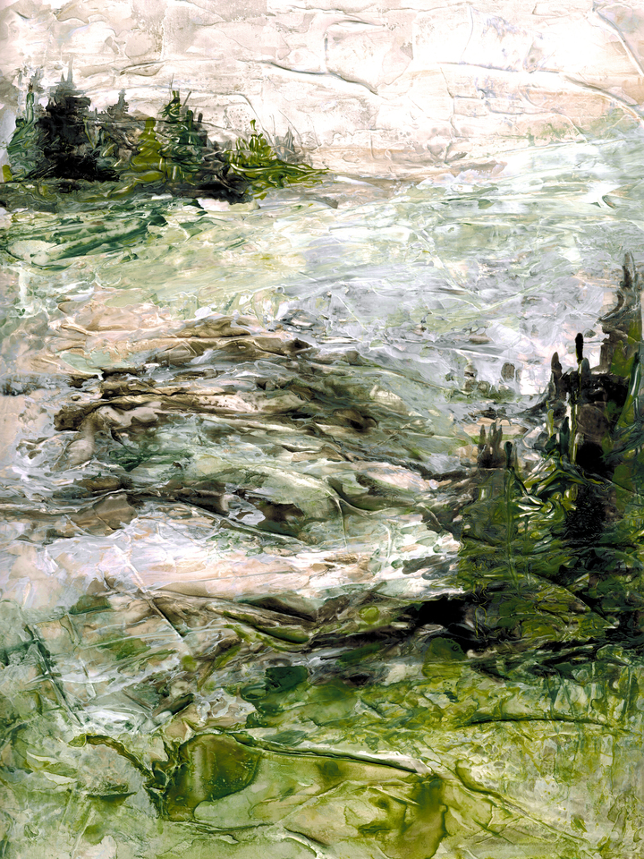 WILD EXPEDITION 1 ABSTRACT FOREST TREES PAINTING