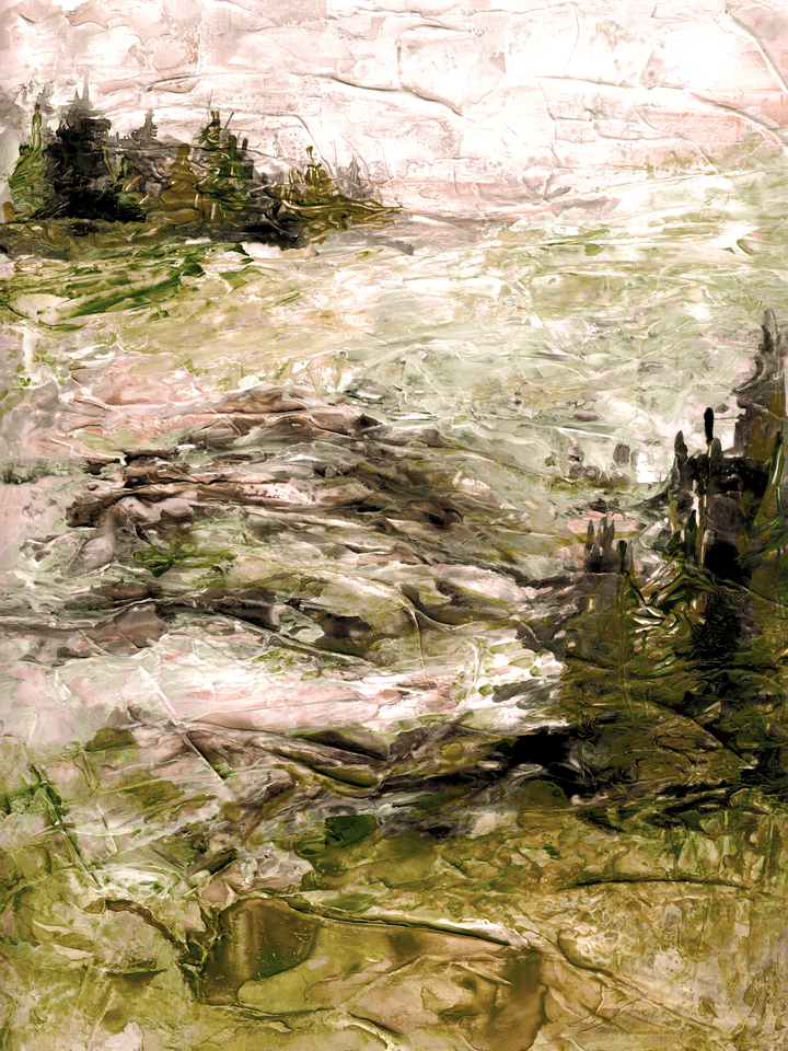 WILD EXPEDITION 3 ABSTRACT FOREST TREES PAINTING