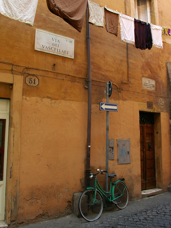 Along a street in Trastevere.