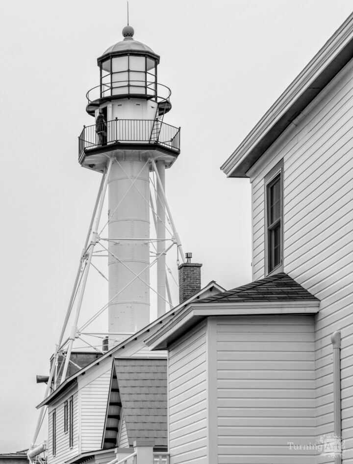 Lake Superiors Guiding Light Grayscale