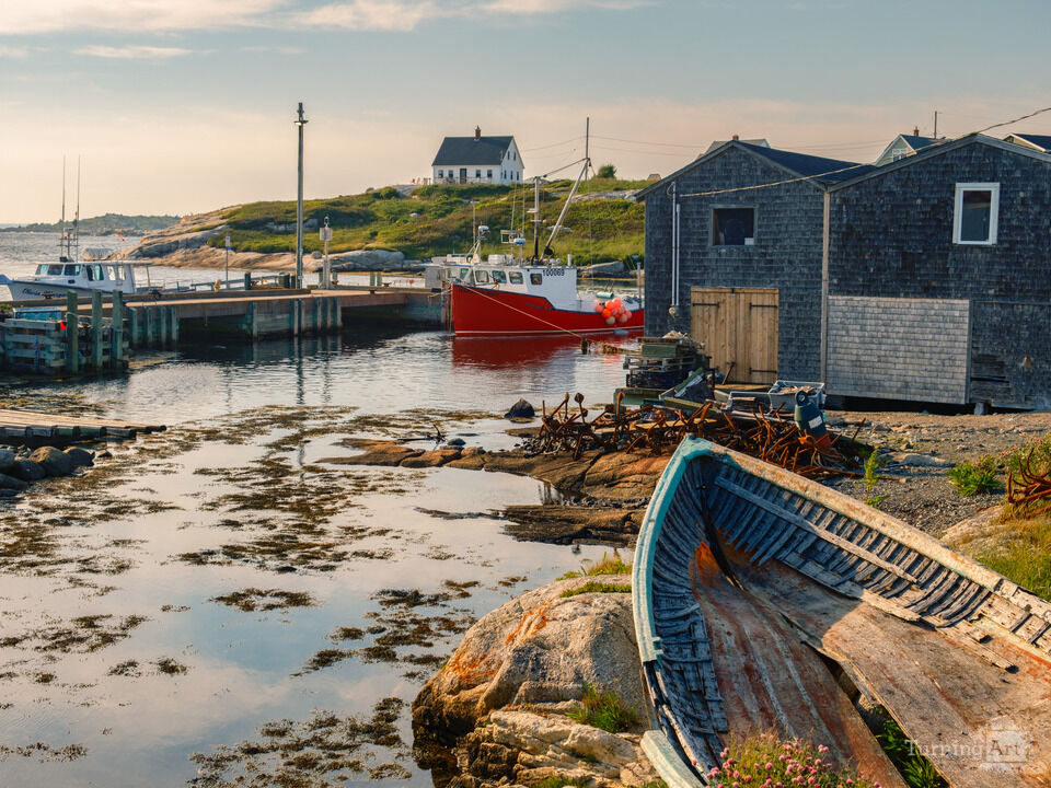 Evening light and low tide at Peggy's Cove