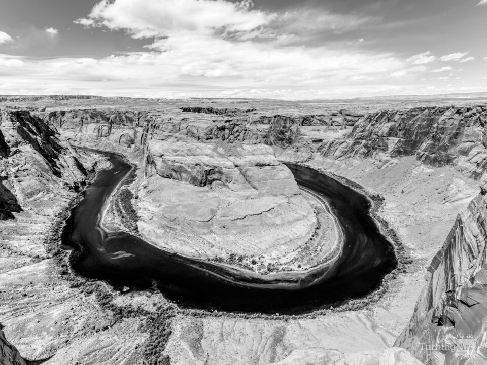 Horseshoe Bend Arizona Afternoon Grayscale