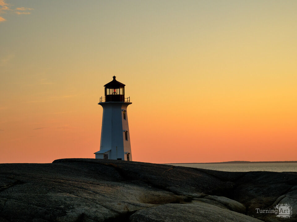 A perfect sunset at the Peggy's Cove Lighthouse