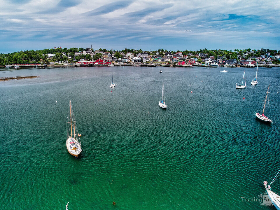 Sailboats on the bay in Lunenburg Nova Scotia