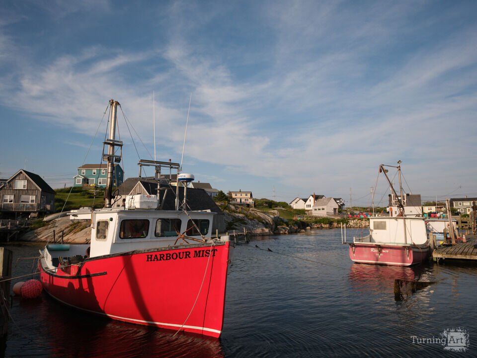 The Colorfully red Harbour Mist Lobster Boat