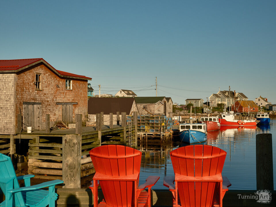 Adirondack chairs overlooking The Harbor