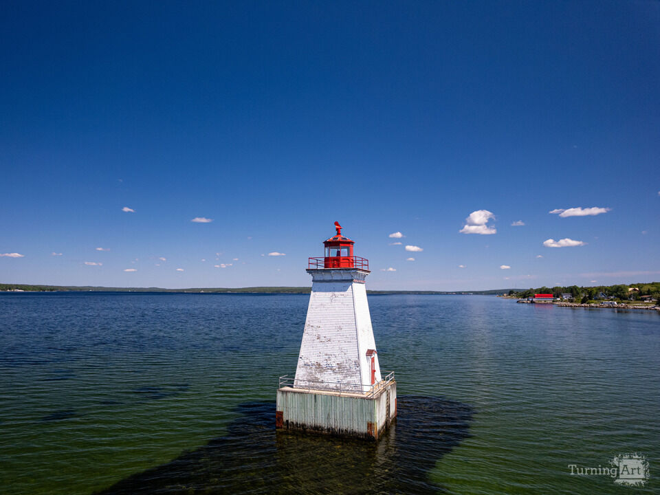 Aerial image of the Sandy Point Lighthouse NS I