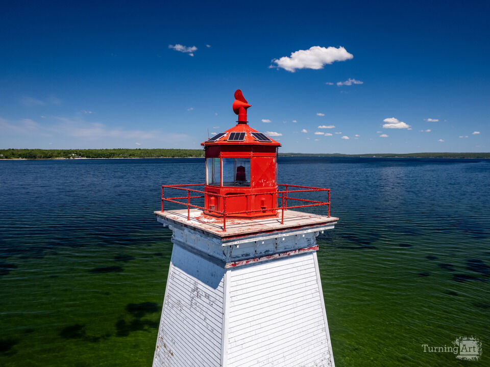 Aerial of the Sandy Point Lighthouse II