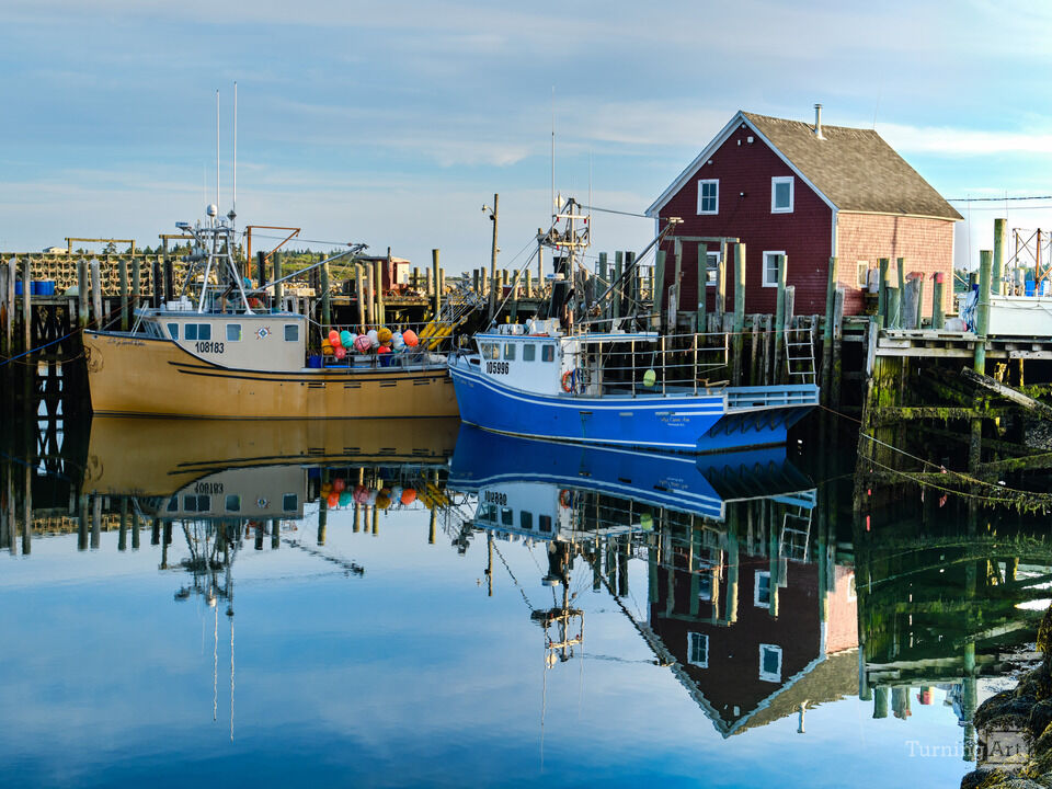 Fishing boats in Cape Forchu Harbor NS