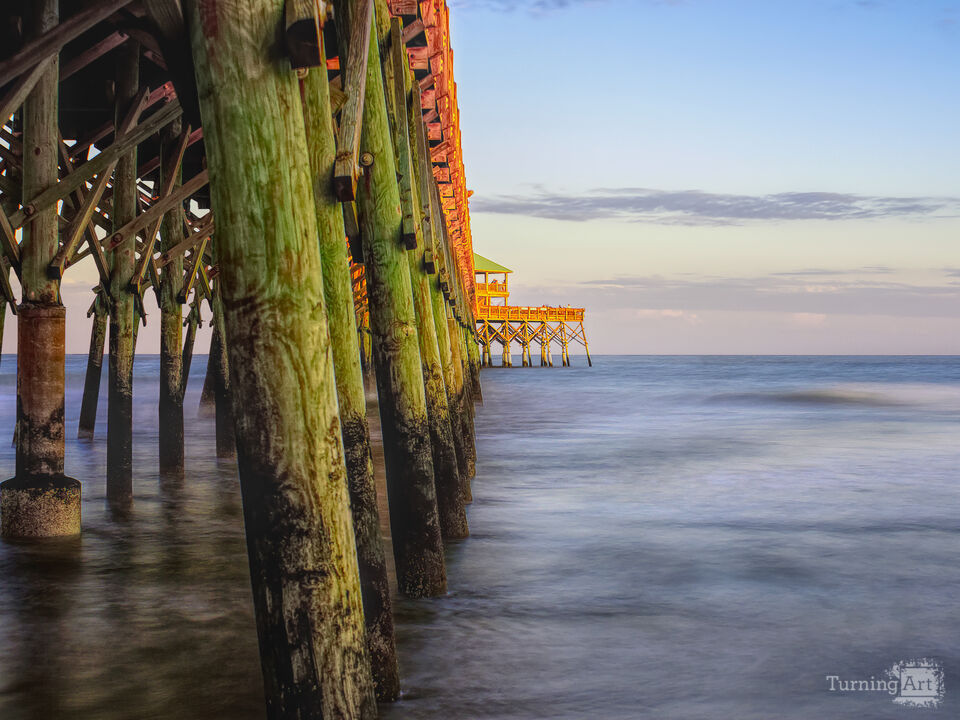 Beside Folly Beach Pier At Sunset