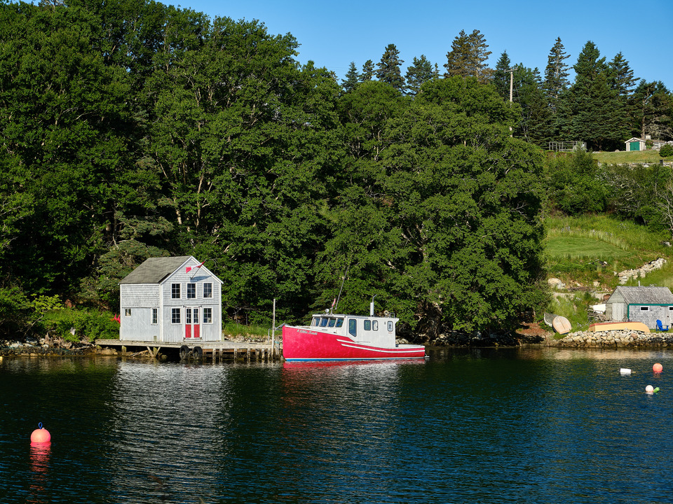 Red Colorful Lobster Boat Bouteliers Cove Canada