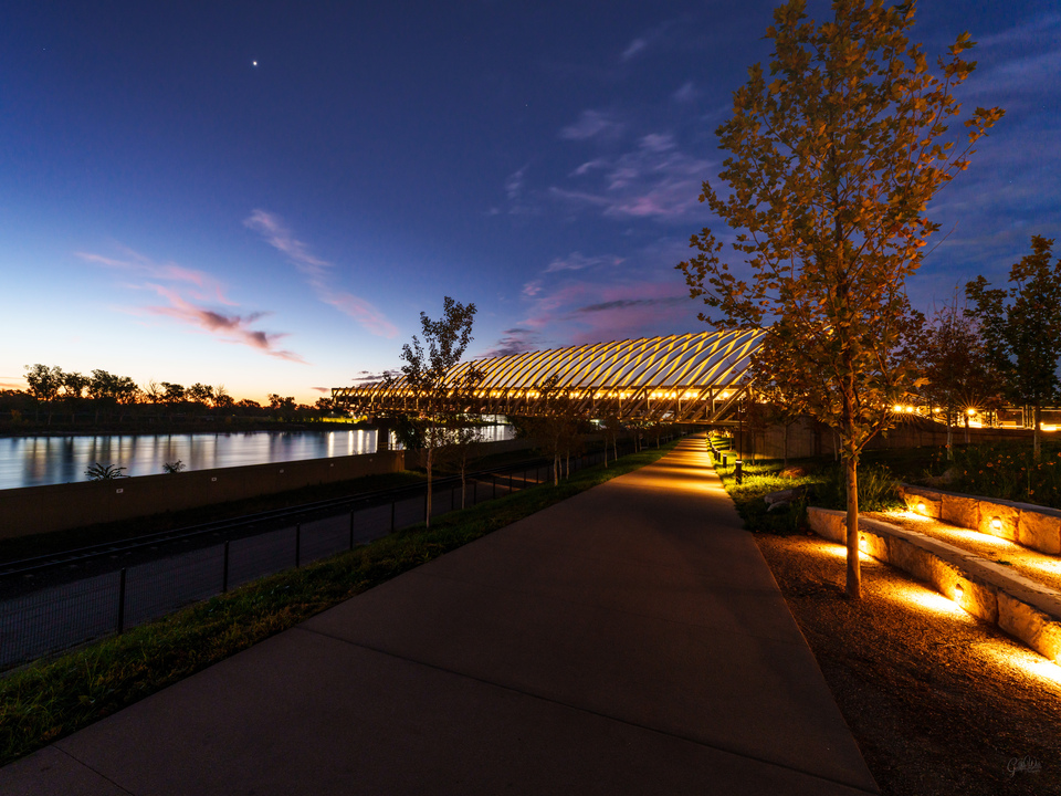Sidewalk Under Farnam Pier Twilight