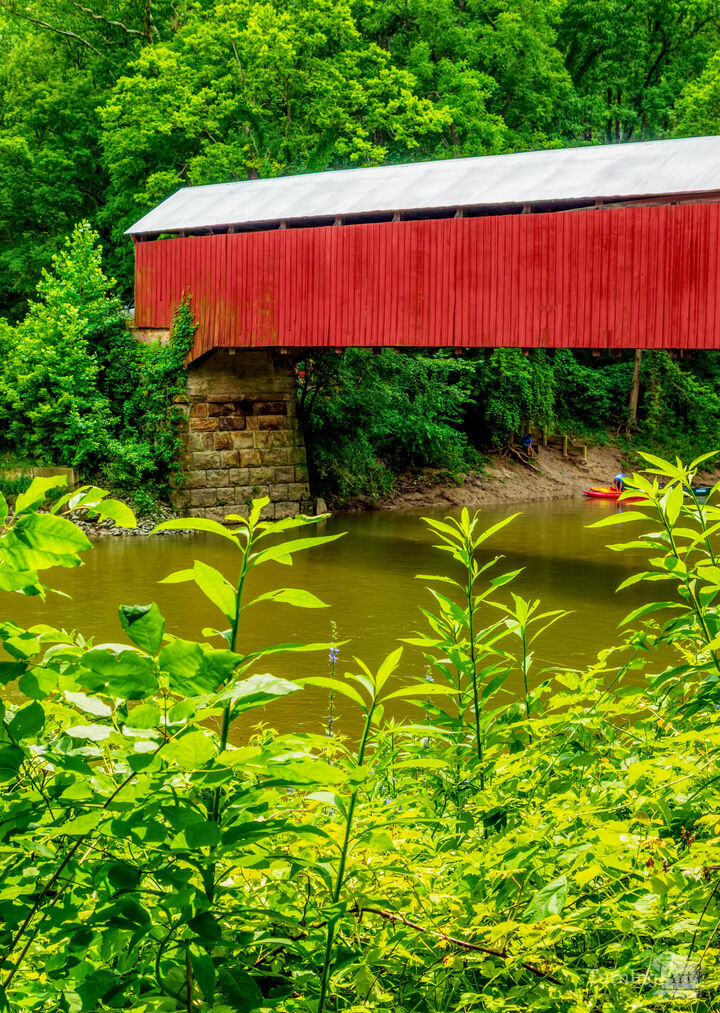 Side Of Cox Ford Covered Bridge