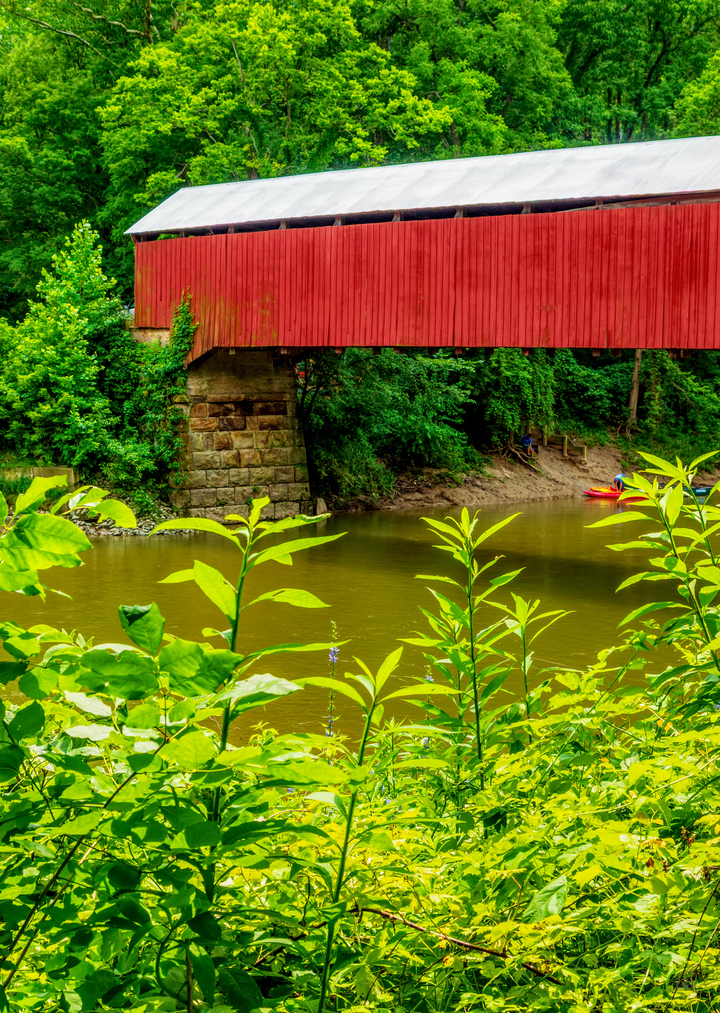 Side Of Cox Ford Covered Bridge