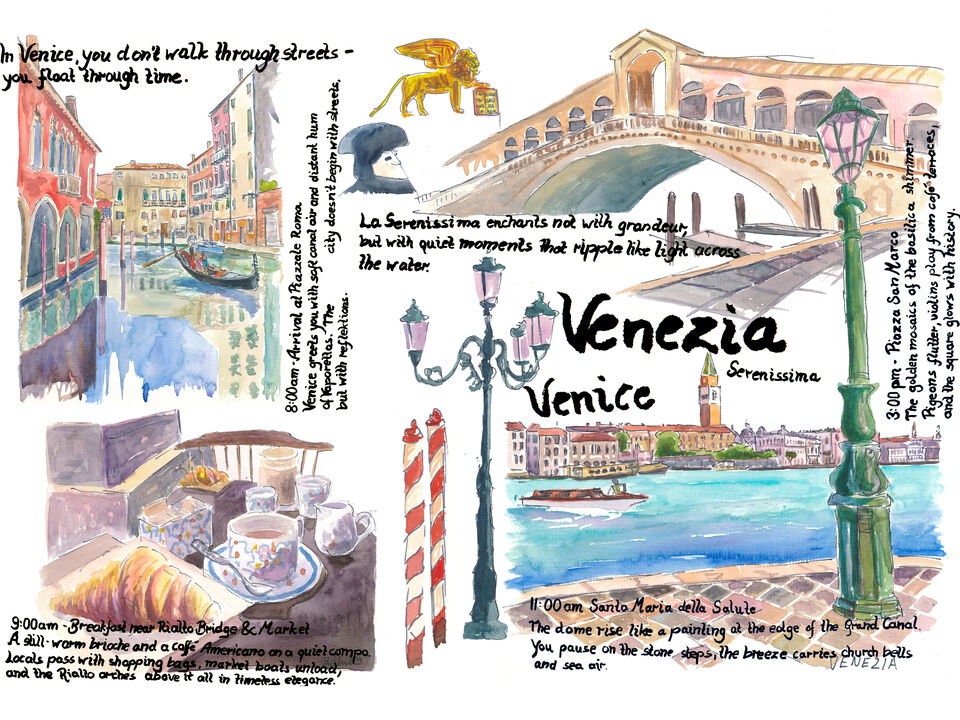 Venice Travel Diary Sketches of Canals Dreams