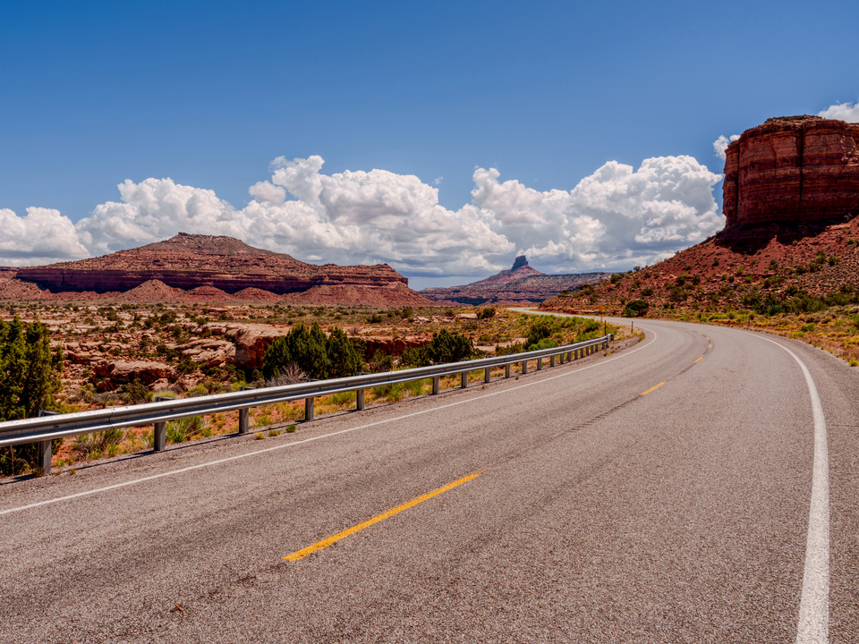 Utah Highway Curves Through Desert