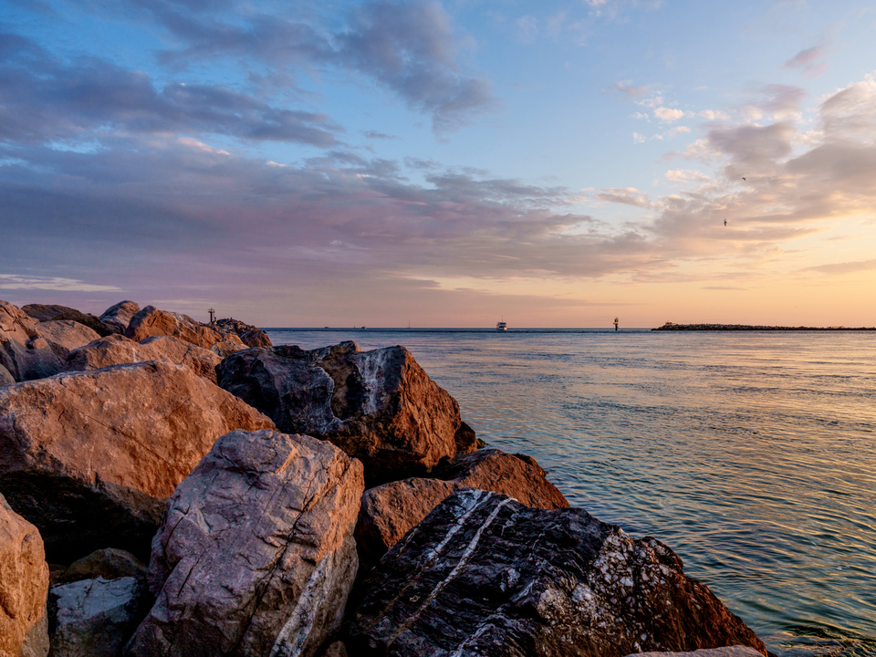 Destin East Pass Jetty Sunset