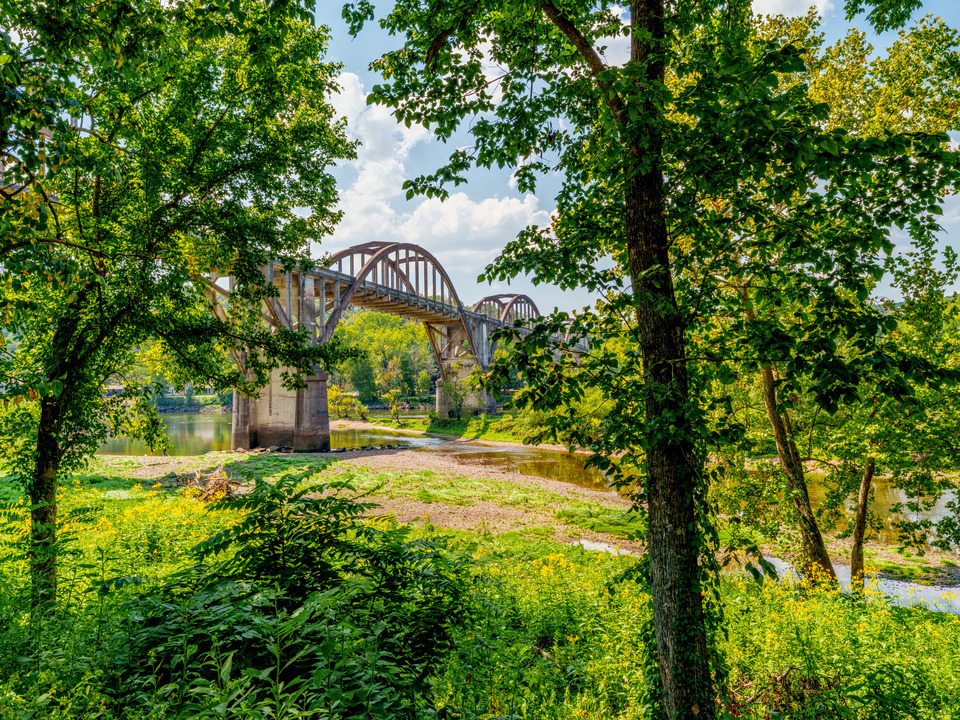 Cotter Bridge Framed By Trees