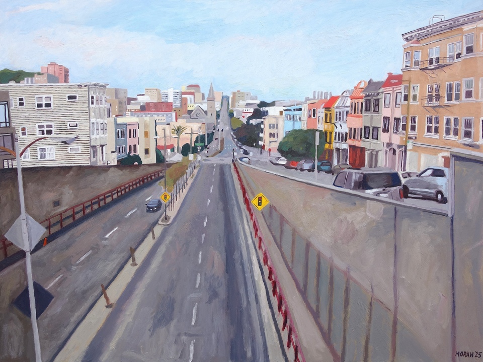 View of Nob Hill From Hyde Street Overpass