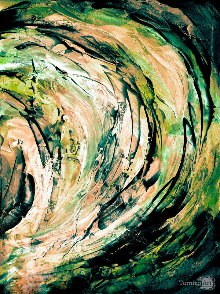 ON COURSE, INVERTED 1 ABSTRACT SPLASH WAVES PAINTING
