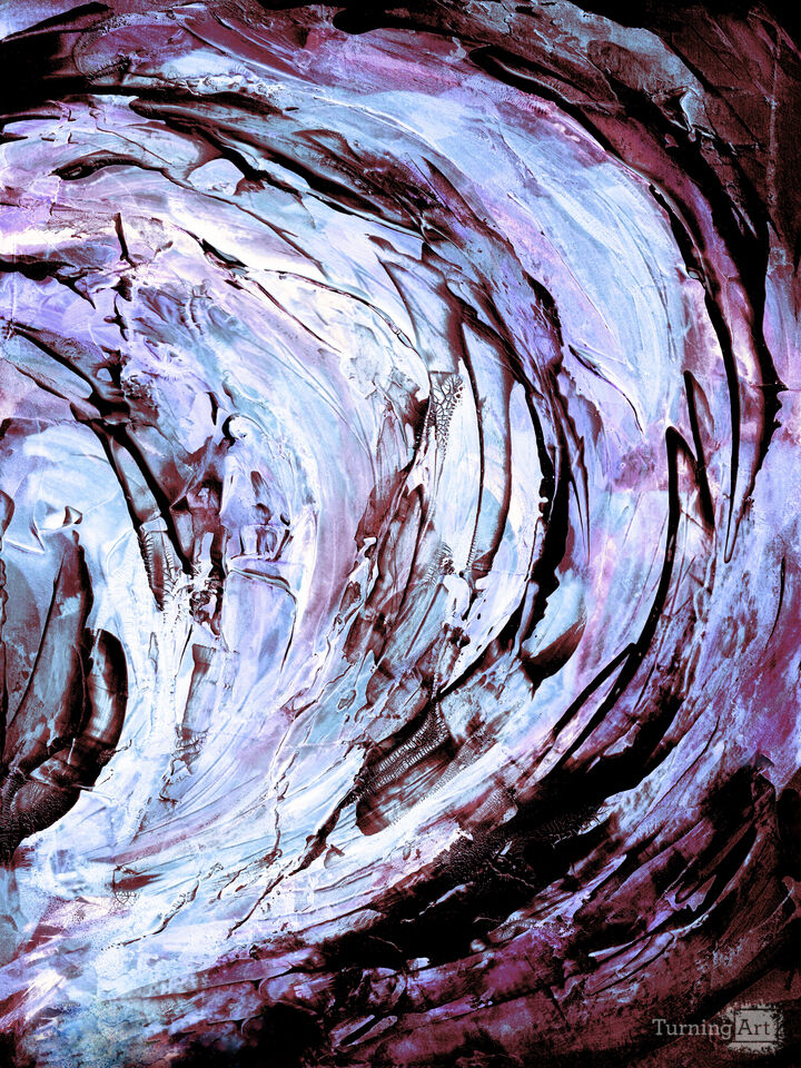 ON COURSE, INVERTED 2 ABSTRACT SPLASH WAVES PAINTING