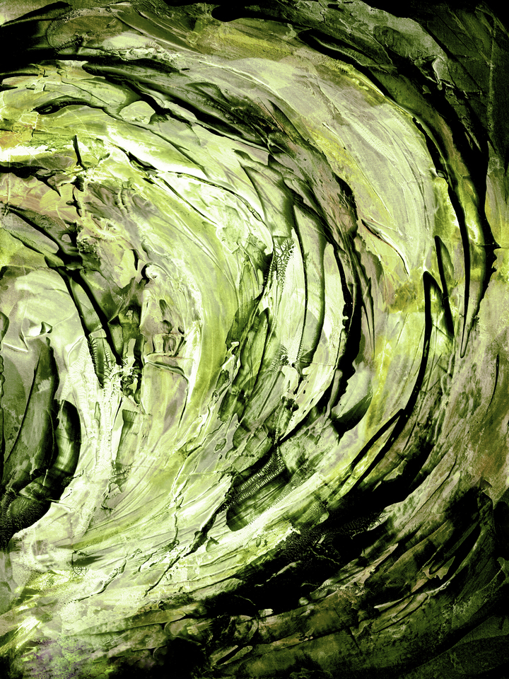 ON COURSE, INVERTED 5 ABSTRACT SPLASH WAVES PAINTING