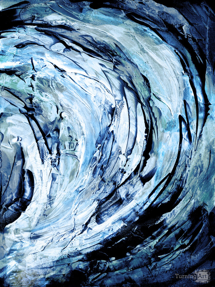 ON COURSE, INVERTED 9 ABSTRACT SPLASH WAVES PAINTING