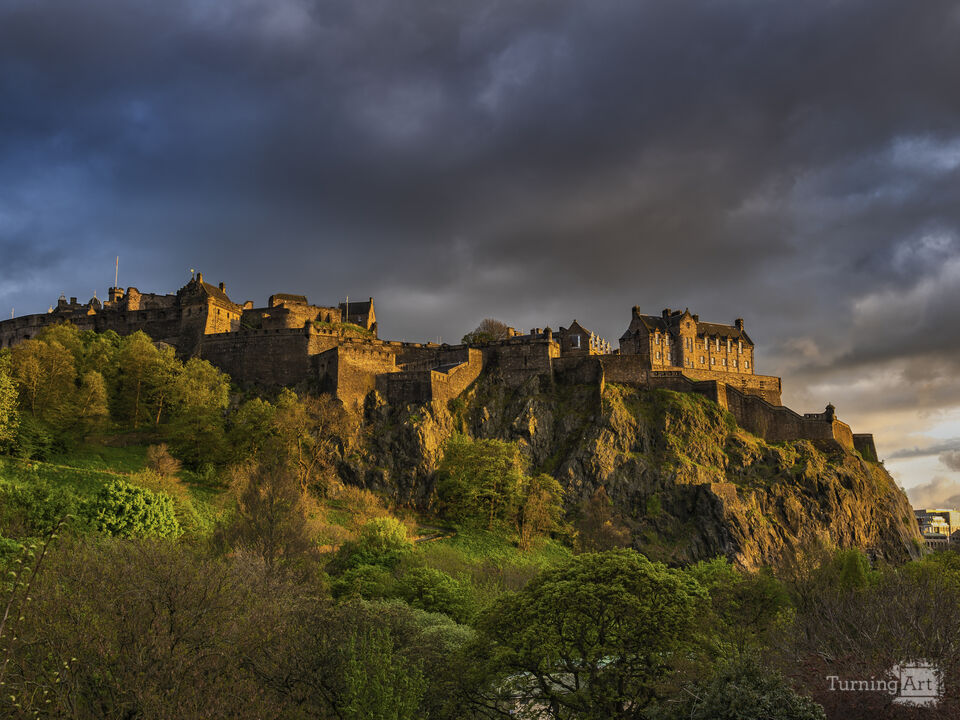 Edinburgh Castle At Sunset In Scotland