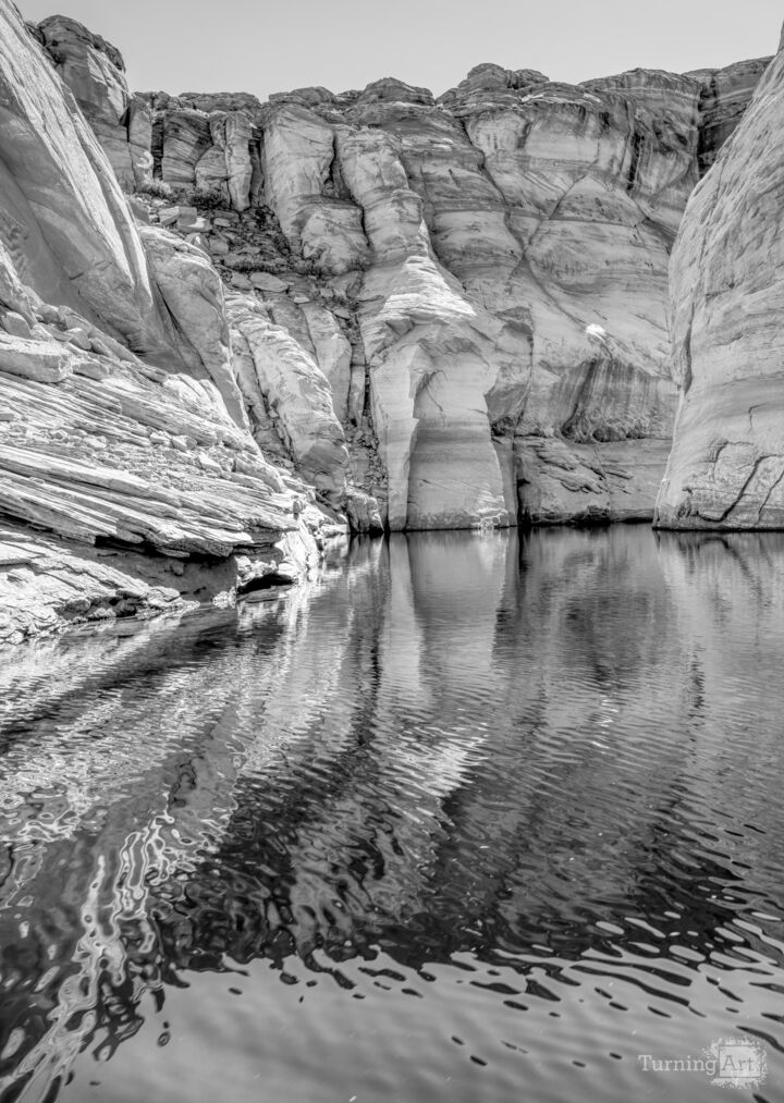 Antelope Canyon Waterway Grayscale