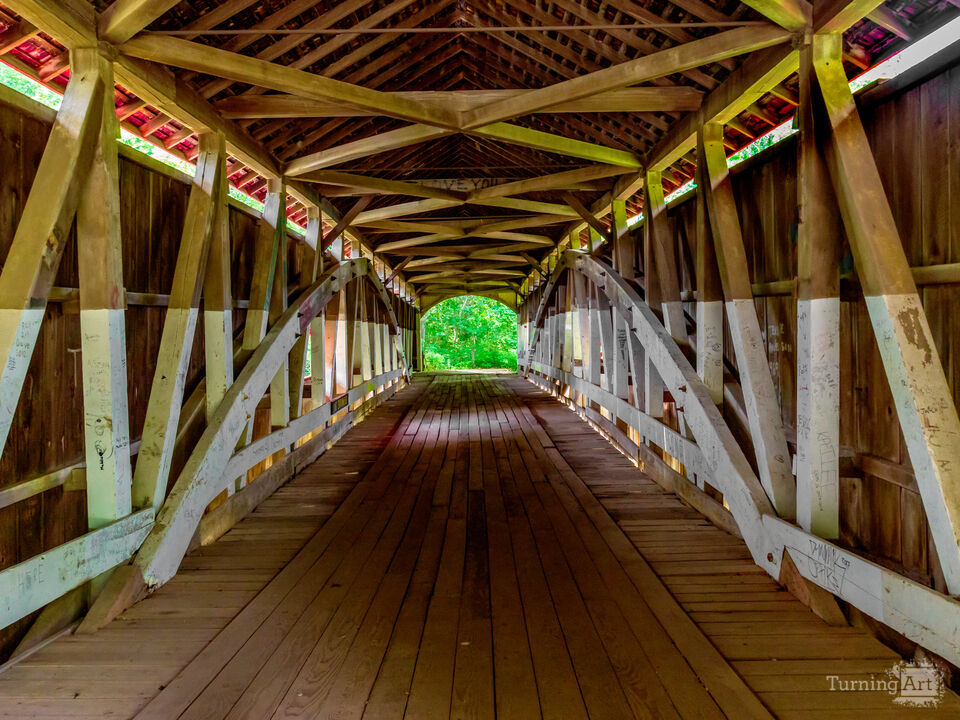 Inside Of Narrows Covered Bridge