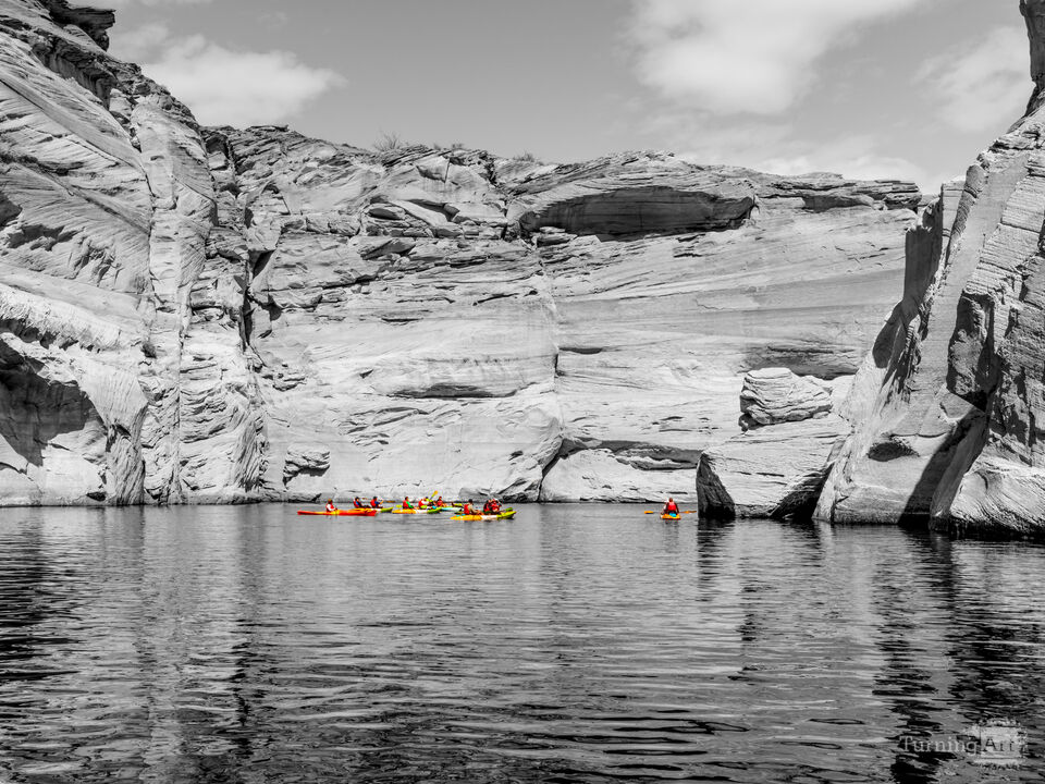 Kayaking Antelope Canyon Selective Color