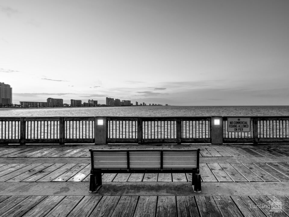 MB Miller Bench Blue Hour Sunrise Grayscale