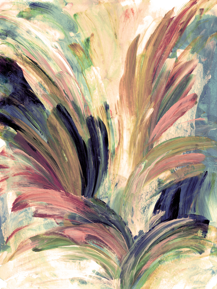 PEACOCK SPLASH 1 FIESTA (1/2, DIPTYCH) ABSTRACT PAINTING