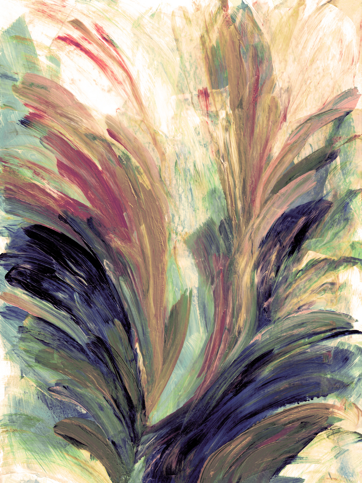 PEACOCK SPLASH 2 FIESTA (2/2, DIPTYCH) ABSTRACT PAINTING