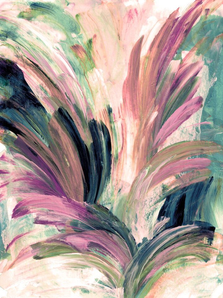 PEACOCK SPLASH 1 MALIBU (1/2, DIPTYCH) ABSTRACT PAINTING