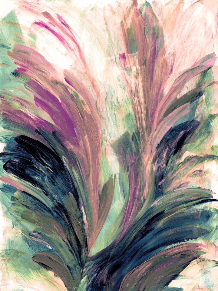 PEACOCK SPLASH 2 MALIBU (2/2, DIPTYCH) ABSTRACT PAINTING