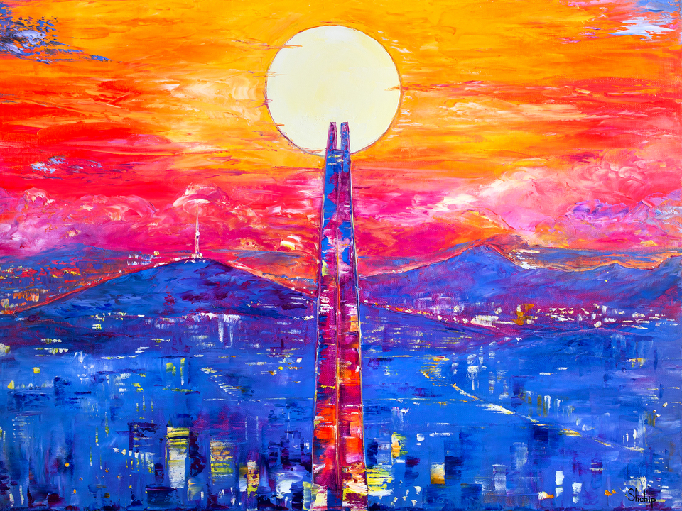 Lotte World Tower at Sunset