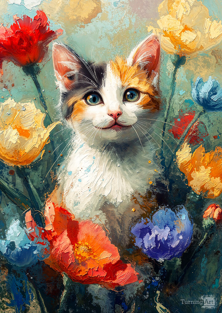 Calico Kitty Flowers