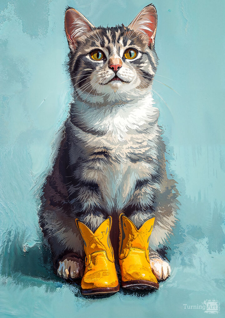 Puss N Boots - Gray and White Tabby