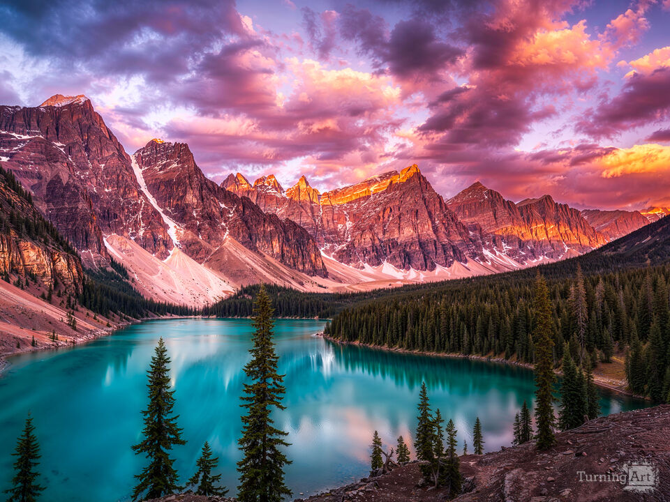 Moraine Lake Dramatic Sunrise