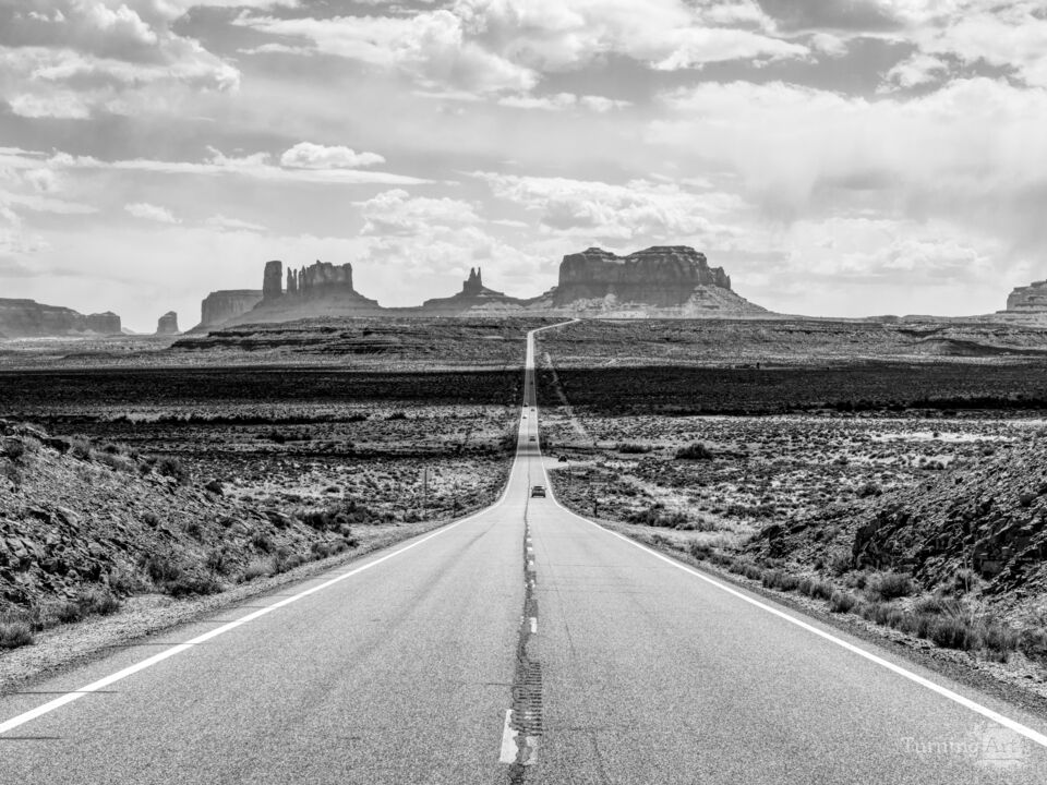 Forrest Gump Highway Scene Utah Grayscale