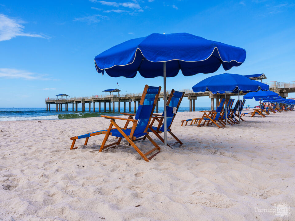 Umbrellas And Chairs Orange Beach