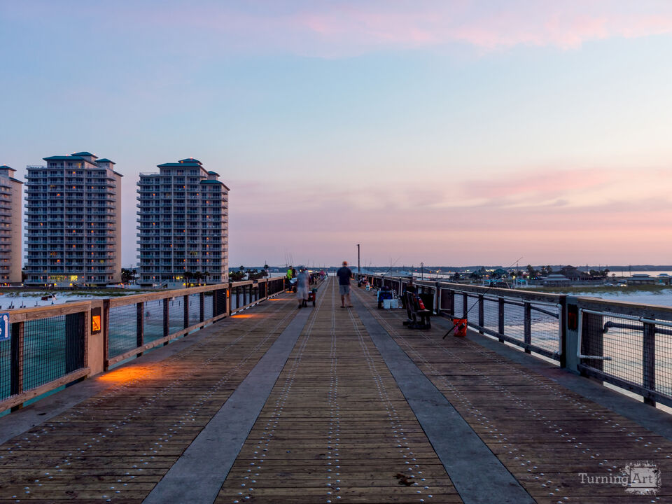 Purple Morning From Middle Of Navarre Pier