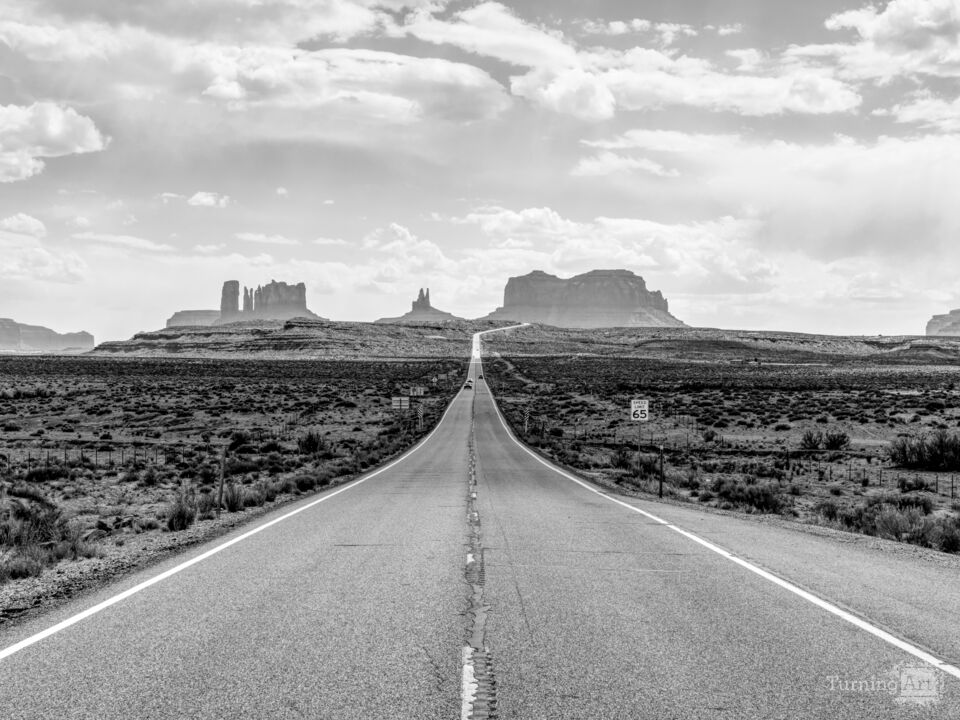 Forrest Gump Point Mexican Hat Utah Grayscale