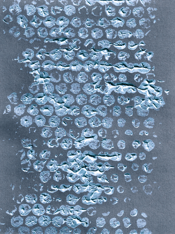 BLOTS AND DOTS 1 METALLIC BLUE GREY ABSTRACT PATTERN (DIPTYCH)