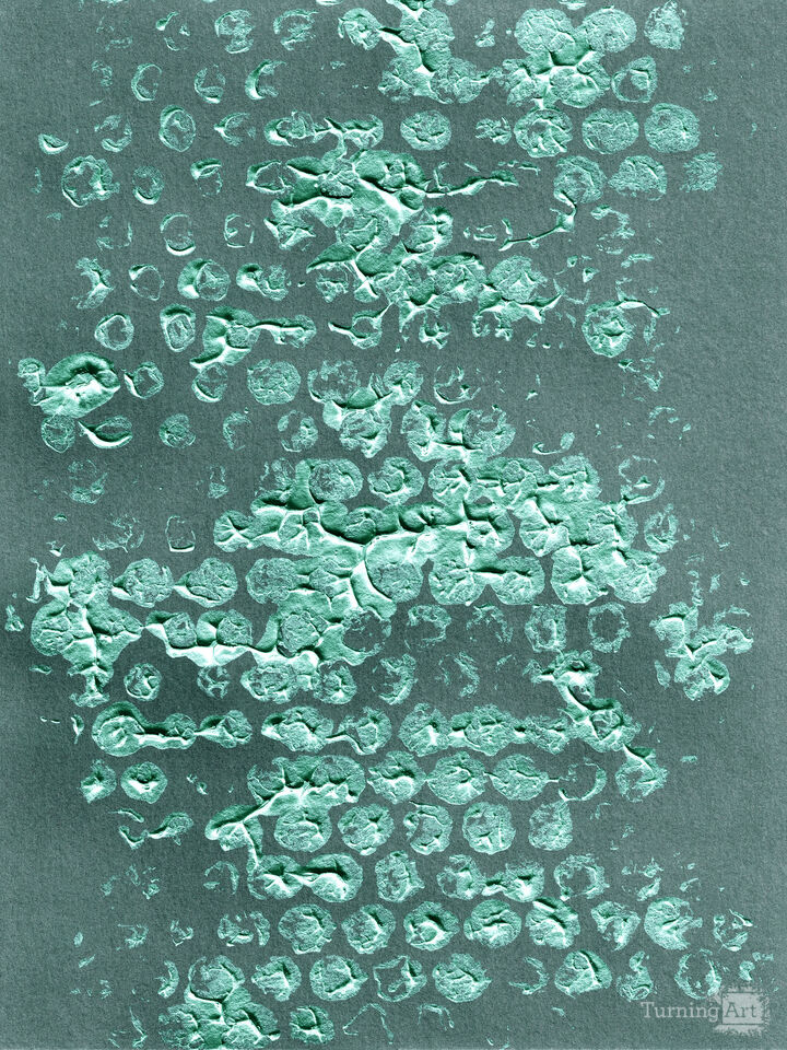 BLOTS AND DOTS 2 METALLIC MINT GREEN ABSTRACT PATTERN (DIPTYCH)