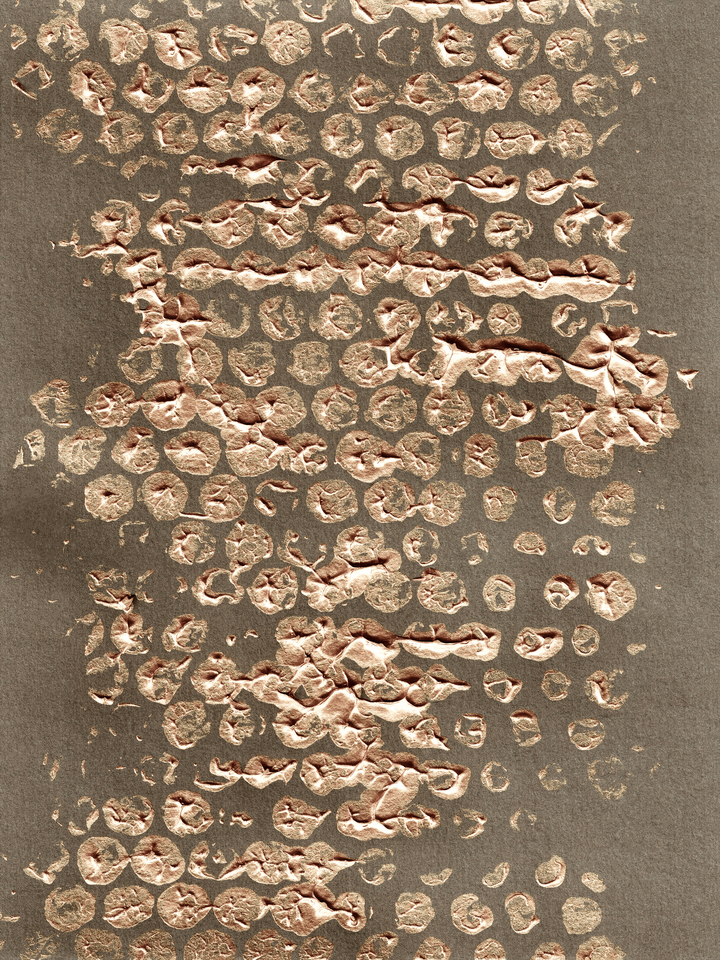 BLOTS AND DOTS 1 METALLIC GOLD TAN TAUPE ABSTRACT PATTERN (DIPTYCH)