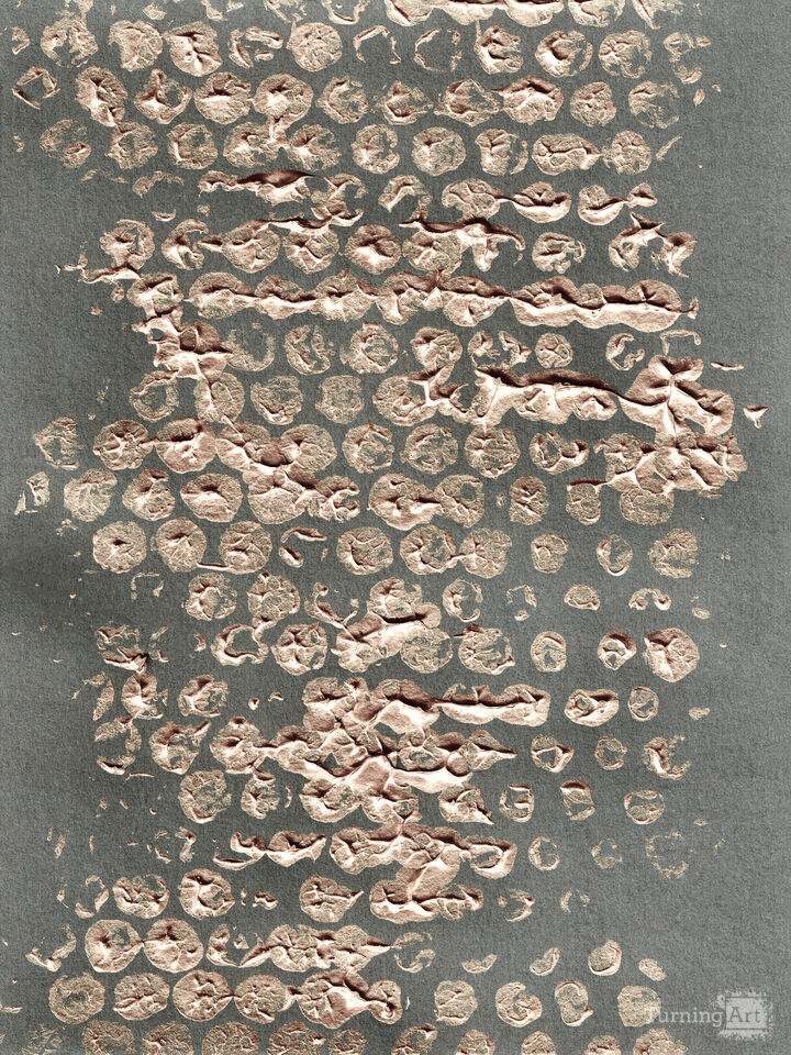 BLOTS AND DOTS 1 METALLIC SILVER WARM GREY ABSTRACT PATTERN (DIPTYCH)