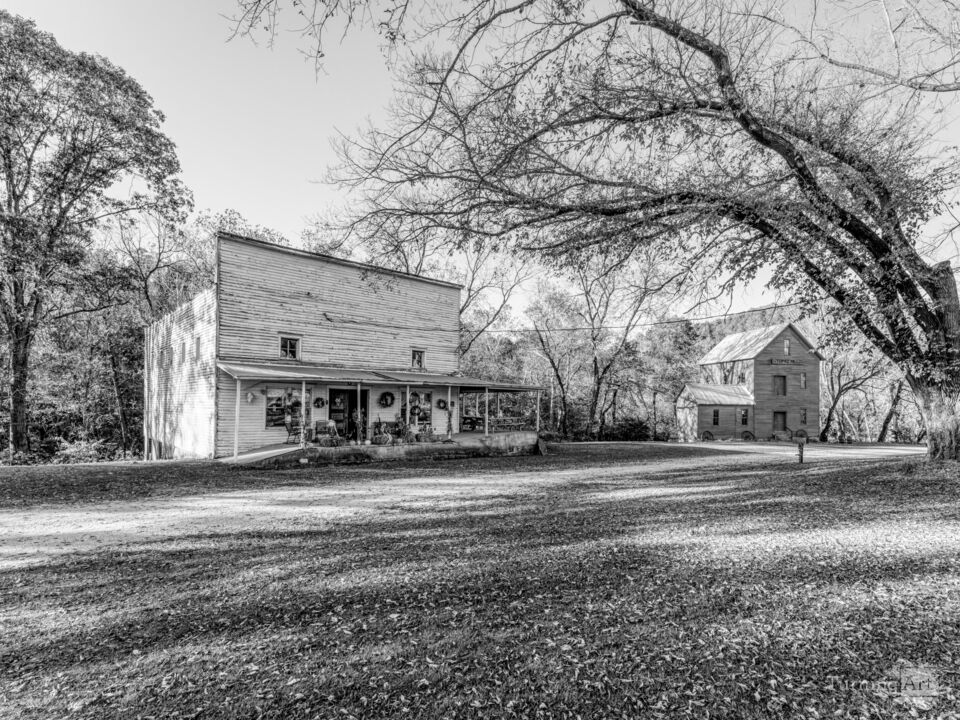 General Store And Topaz Mill Grayscale