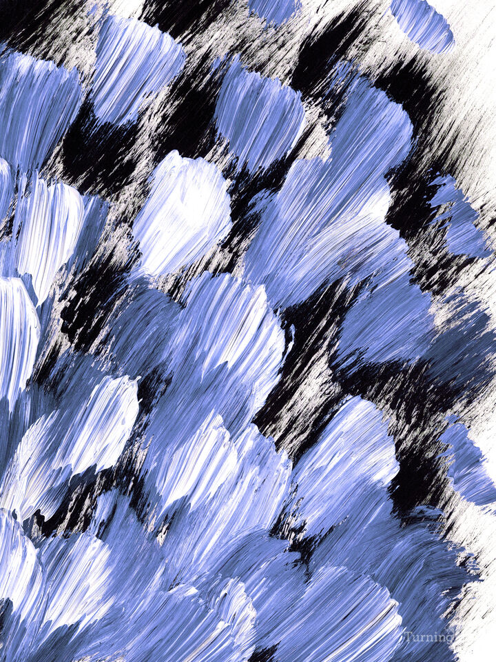 PANACHE PERIWINKLE - ABSTRACT SPLASH WAVES PAINTING